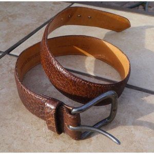 Banana Republic Brown Leather Belt Sz 30 Mens / Women’s Pewter-Tone Brass Duckle